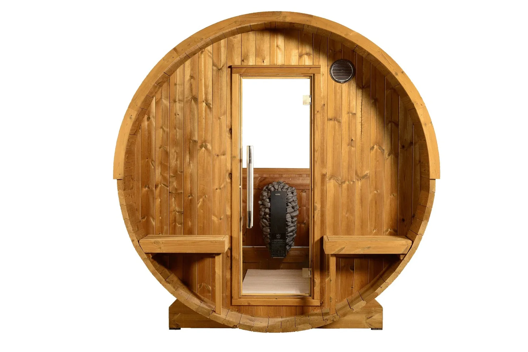 Almost Heaven Evander 6-Person Half-Moon Canopy Barrel Sauna (Heritage Collection) (🧨JULY 4th SALE) - Image 2