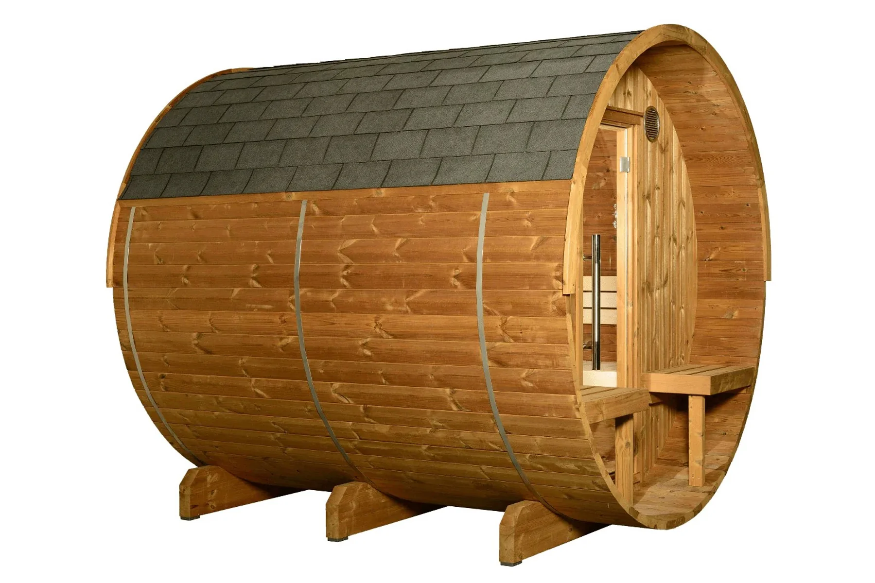 Almost Heaven Evander 6-Person Half-Moon Canopy Barrel Sauna (Heritage Collection) (🧨JULY 4th SALE) - Image 3