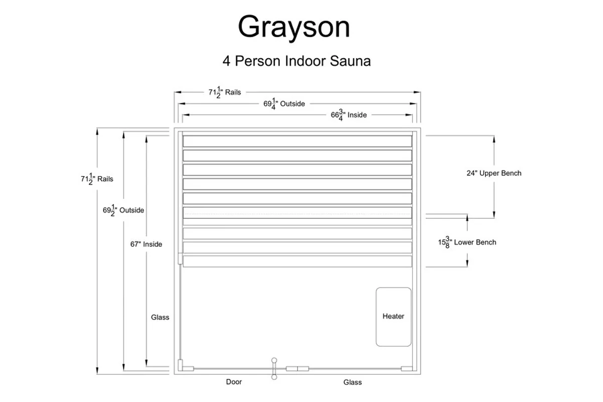 Almost Heaven Grayson 4-Person Indoor Sauna (Respite Series - Hybrid Option) - Image 14