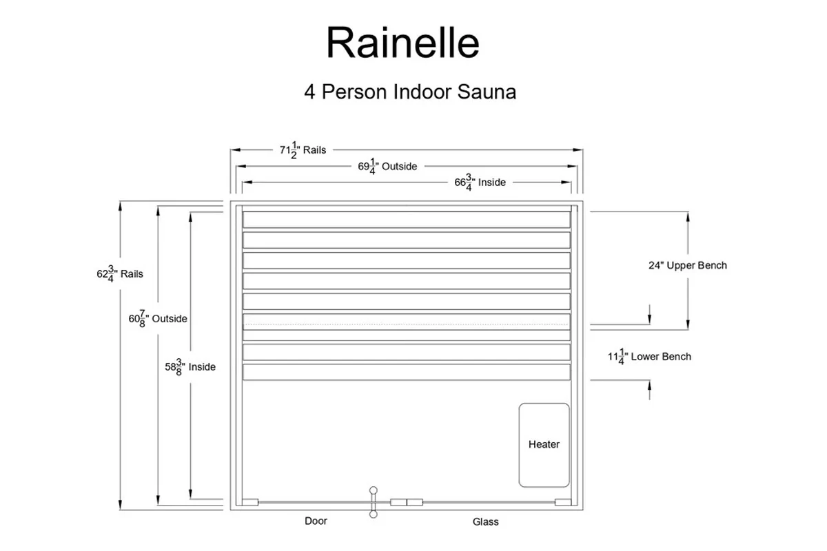 Almost Heaven Rainelle 4-Person Indoor Sauna (Respite Series - Hybrid Option) - Image 12