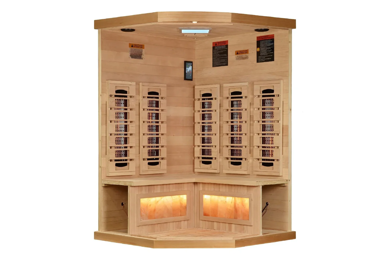 Golden Designs 2-3 Person 8000 Reserve Series Corner Infrared Sauna (w/ Himalayan Salt Bar) - Image 3