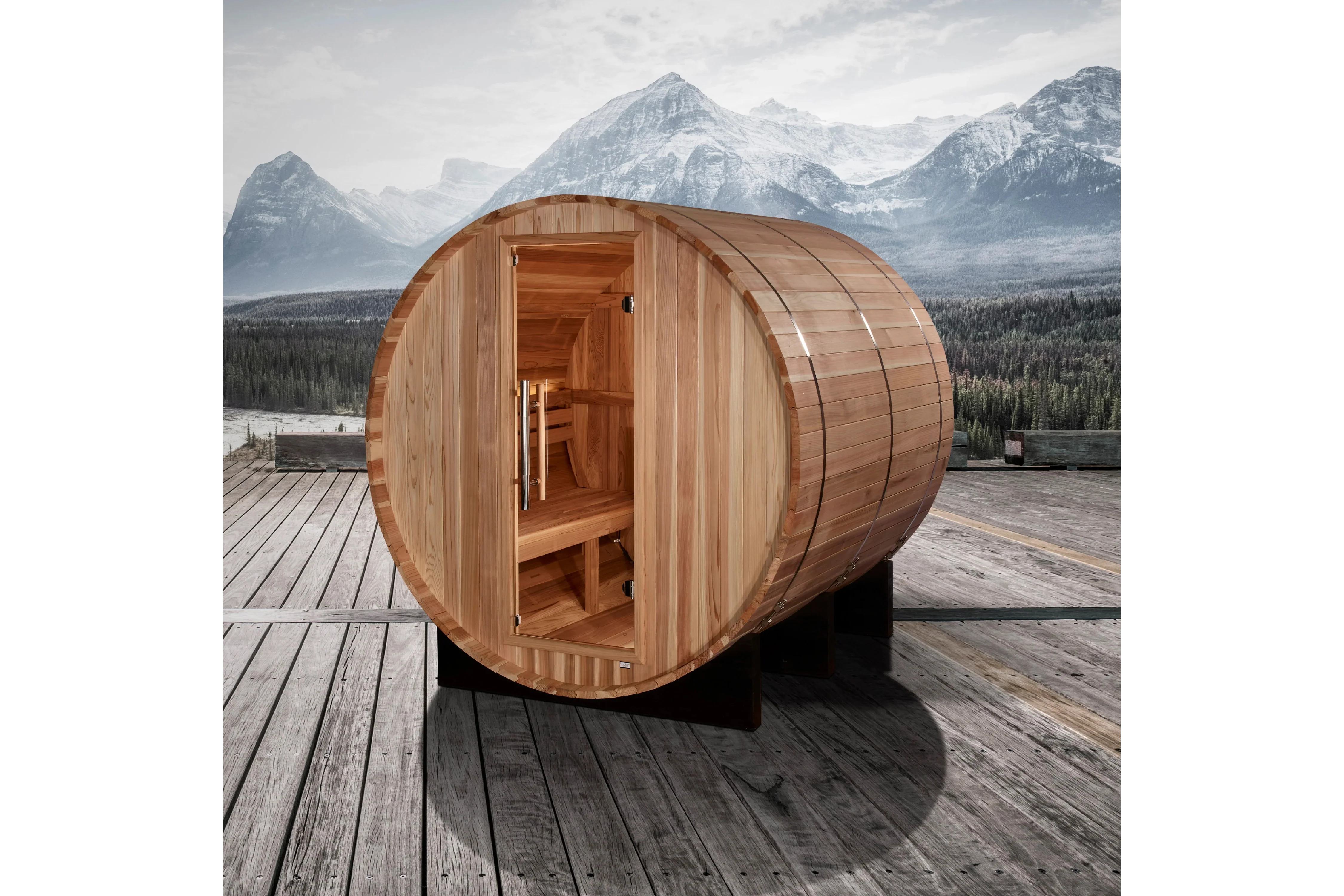 Golden Designs "Arosa" 4 Person Barrel Traditional Sauna - Image 4