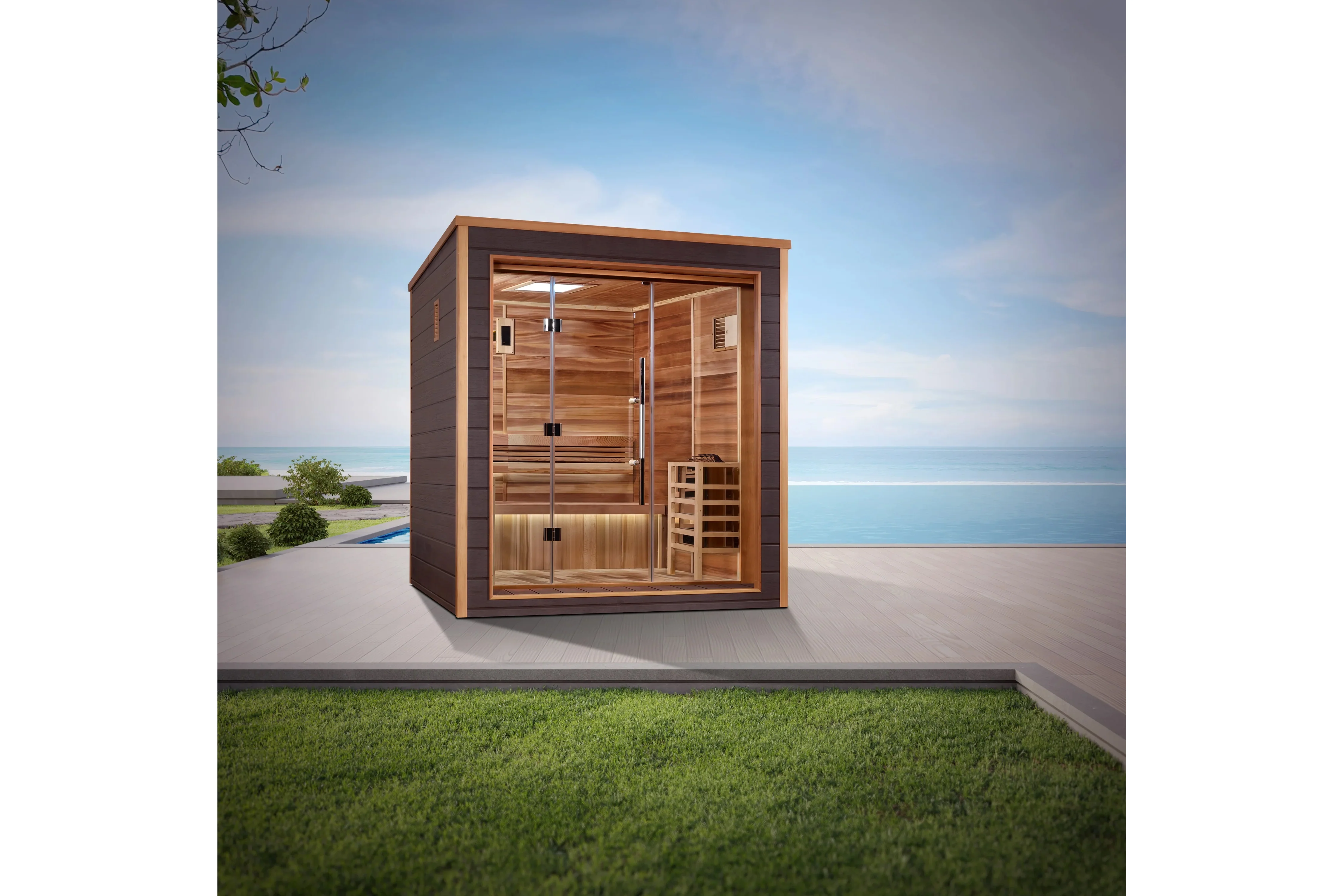 Golden Designs "Drammen" 3-Person Outdoor/Indoor Traditional Sauna - Image 3