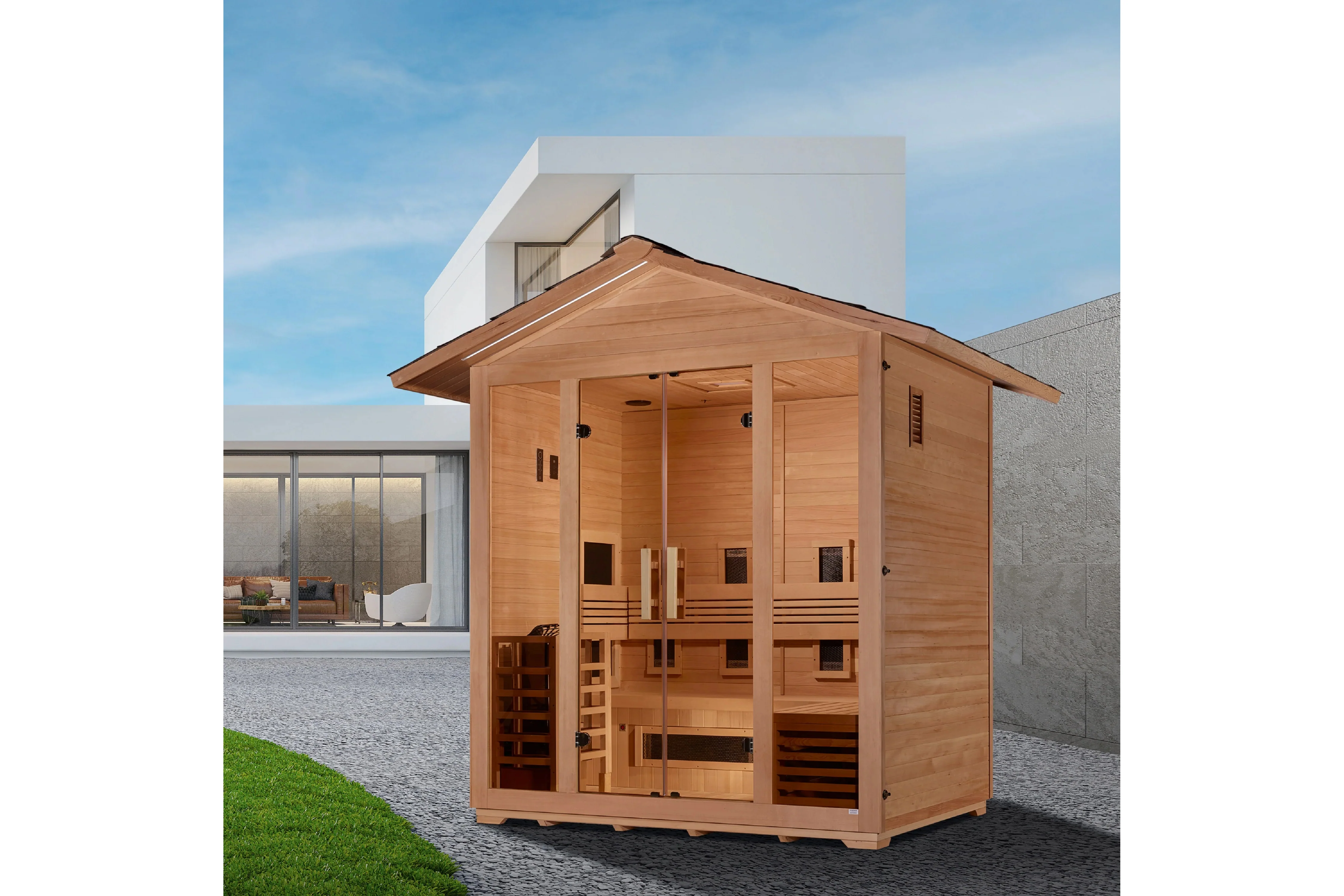 Golden Designs "Gargellen" 5-Person Full Spectrum Hybrid Outdoor Sauna - Image 6