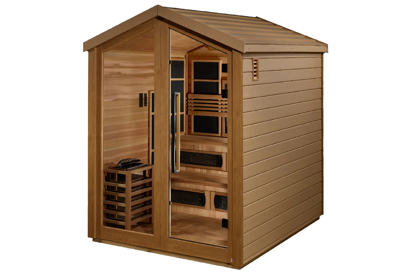 Golden Designs "Kaskinen" 6-Person Hybrid Full Spectrum Outdoor Sauna - Image 5