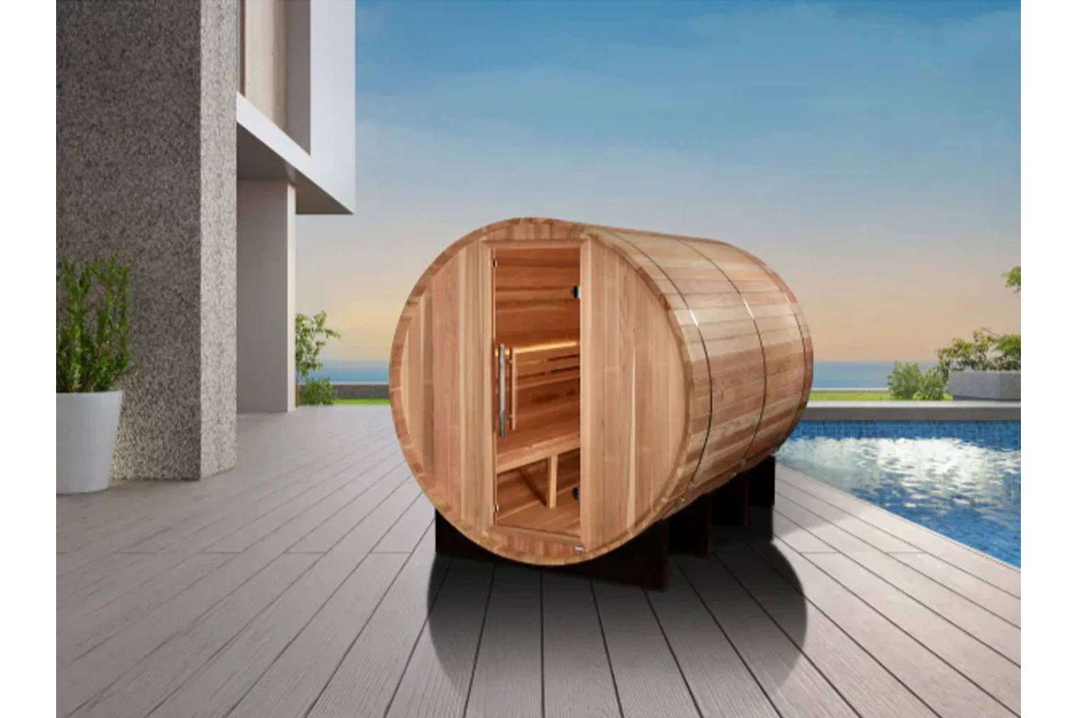 Golden Designs "Klosters" 6-Person Traditional Barrel Sauna - Image 7