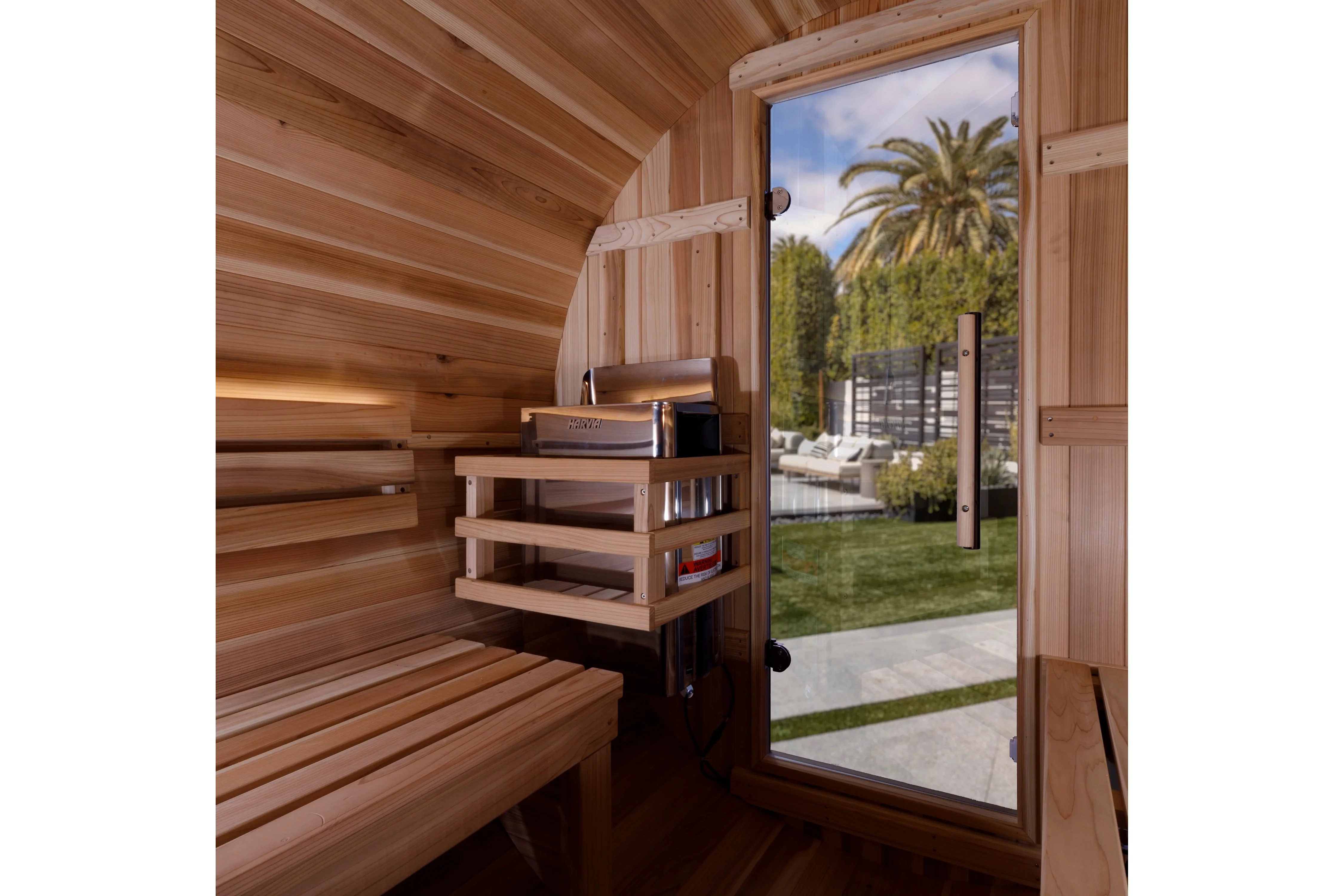 Golden Designs "Zurich" 4-Person Barrel Traditional Sauna (w/ Bronze Privacy View) - Image 6