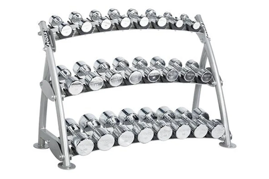 Hoist 12-Pair Saddle Beauty Bell Dumbbell Rack (CF-3462-3) - Image 2