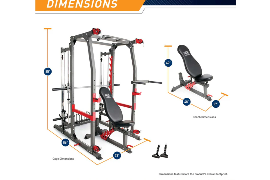 Marcy Pro Smith Machine Home Gym Training System Cage (SM-4903) - Image 3