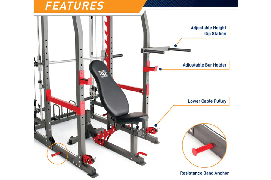 Marcy Pro Smith Machine Home Gym Training System Cage (SM-4903) - Image 5