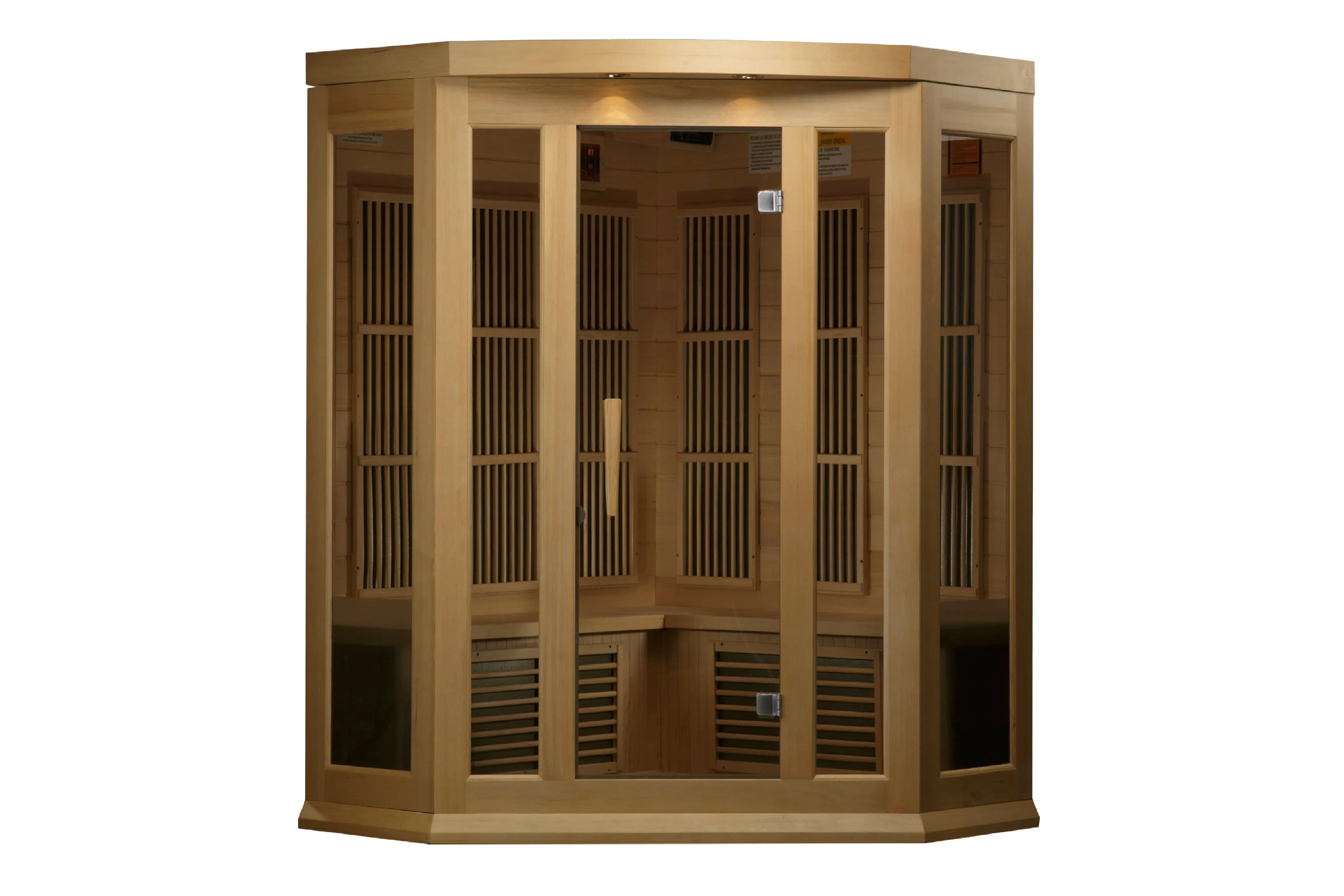 Maxxus 3-Person Corner Low EMF FAR Infrared Indoor Sauna - Image 4