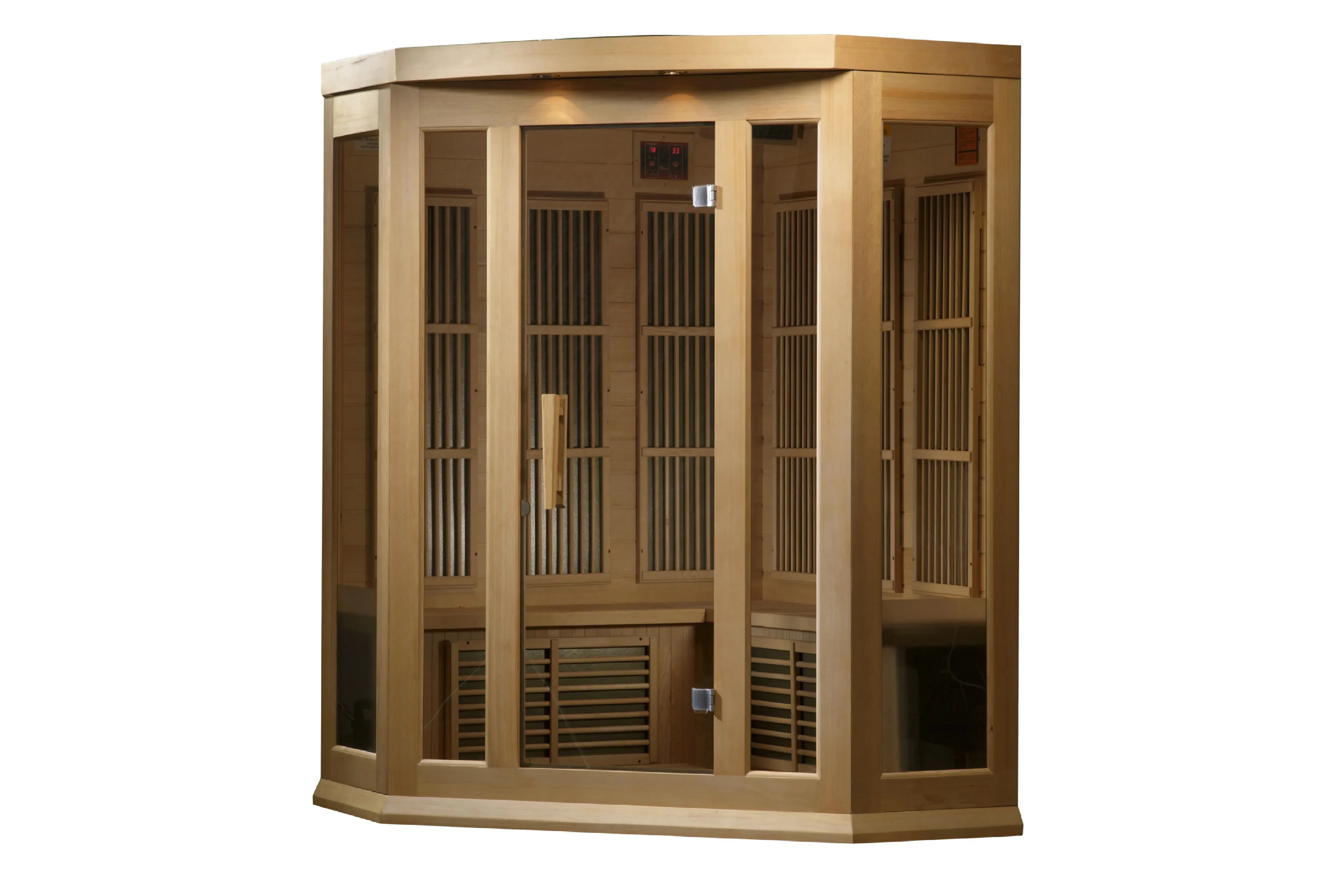Maxxus 3-Person Corner Low EMF FAR Infrared Indoor Sauna - Image 5