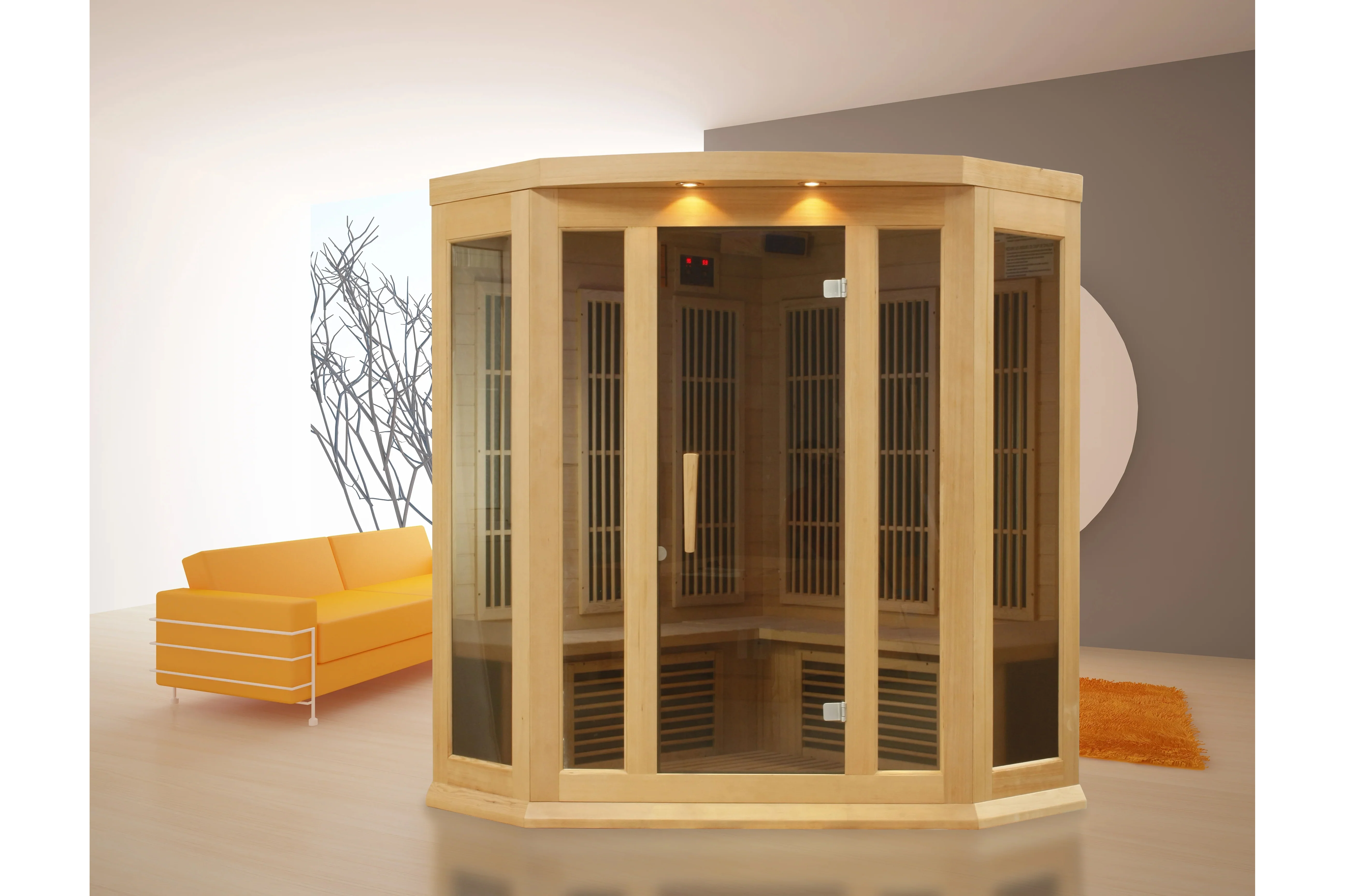 Maxxus 3-Person Corner Low EMF FAR Infrared Indoor Sauna - Image 6