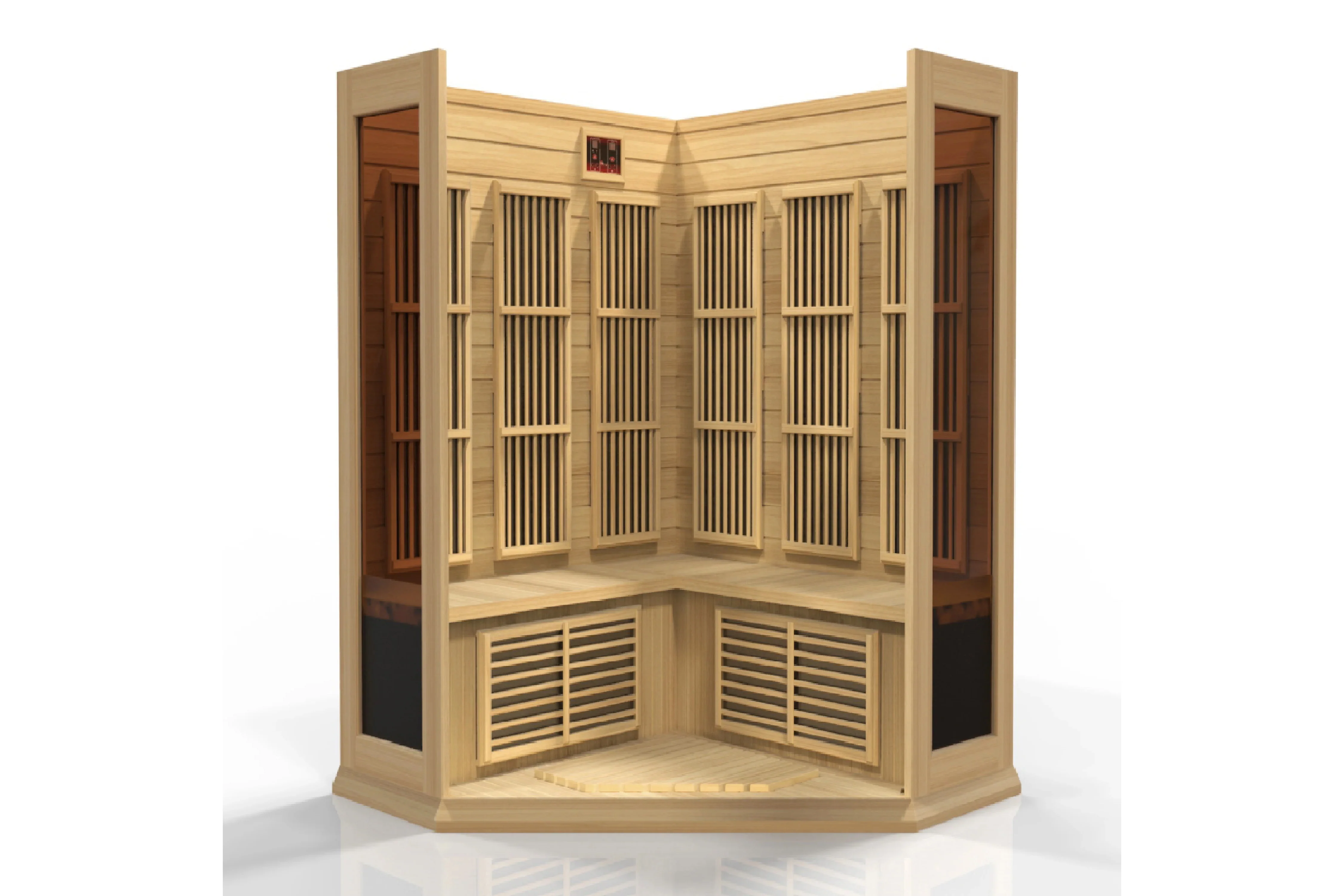 Maxxus 3-Person Corner Low EMF FAR Infrared Indoor Sauna - Image 7