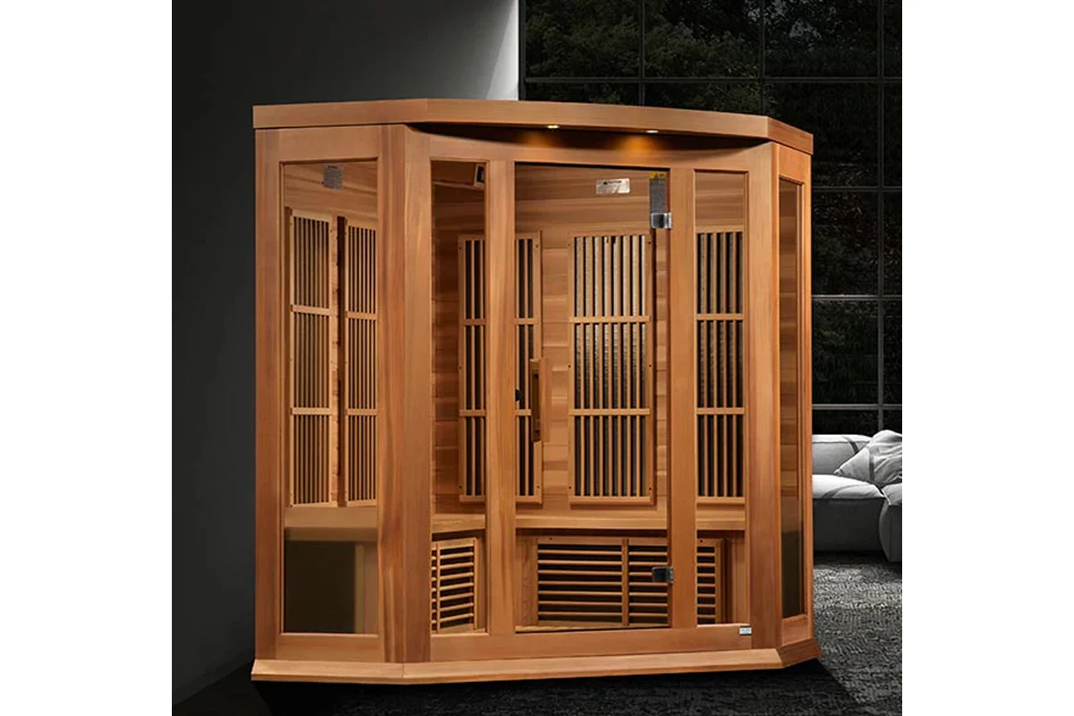 Maxxus "Chaumont Edition" 3-Person Corner Near Zero EMF FAR Infrared Sauna (Cedar or Hemlock) - Image 2