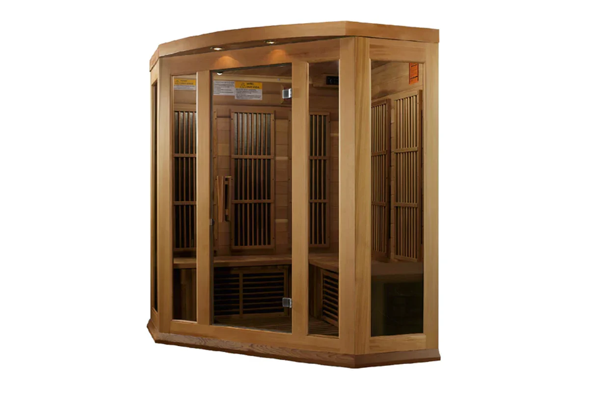 Maxxus "Chaumont Edition" 3-Person Corner Near Zero EMF FAR Infrared Sauna (Cedar or Hemlock) - Image 5