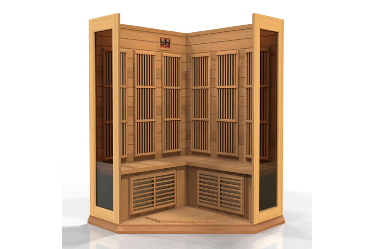 Maxxus "Chaumont Edition" 3-Person Corner Near Zero EMF FAR Infrared Sauna (Cedar or Hemlock) - Image 7