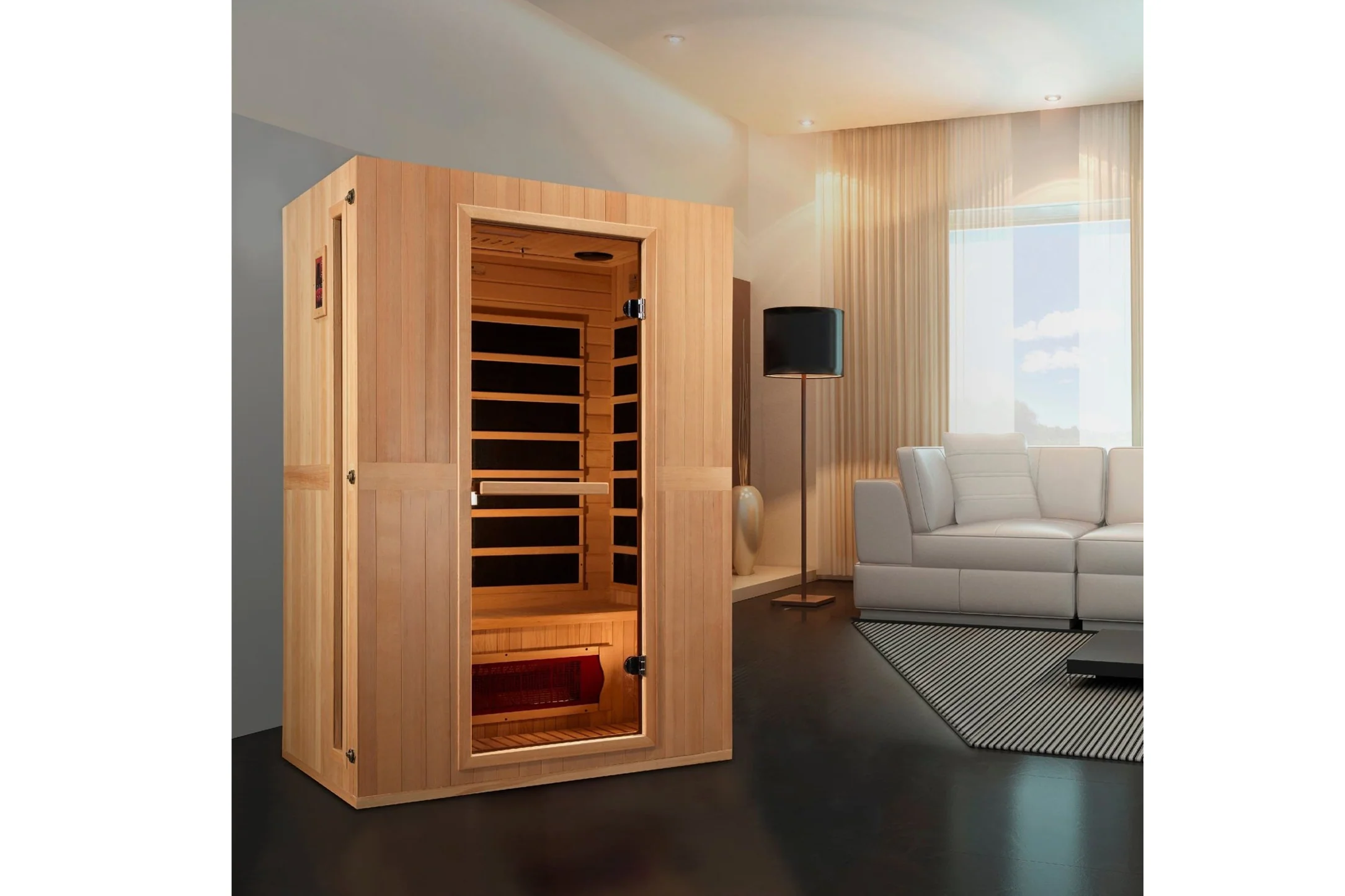 Maxxus "Serenity" 2-Person Low EMF FAR Infrared Sauna (Canadian Hemlock) - Image 2