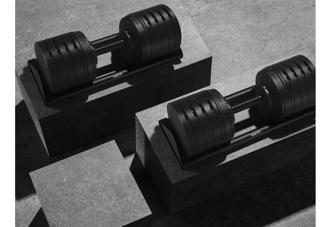 NĂOBELL 100lb Adjustable Dumbbells (Matte Black) - Image 2