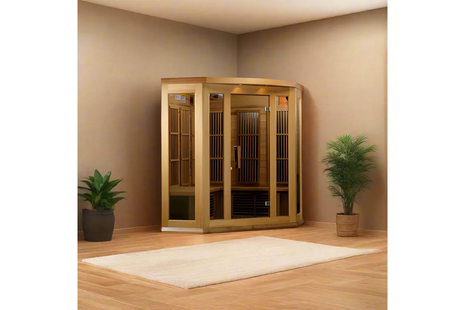 Pro 6 "Rebecca" 3-Person Corner Near Zero EMF Far Infrared Sauna (2025 Edition) - Image 2