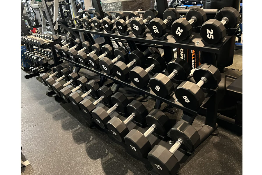 Warrior 12-Sided Urethane Dumbbell Set (5-50lb) - Image 10