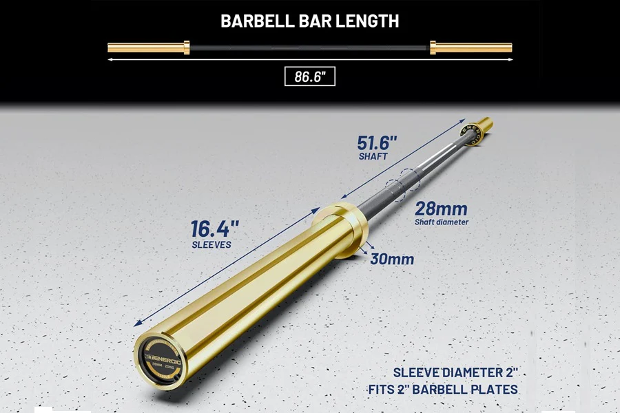 Warrior Black Cerakote & Gold Titanium Barbell - Image 3