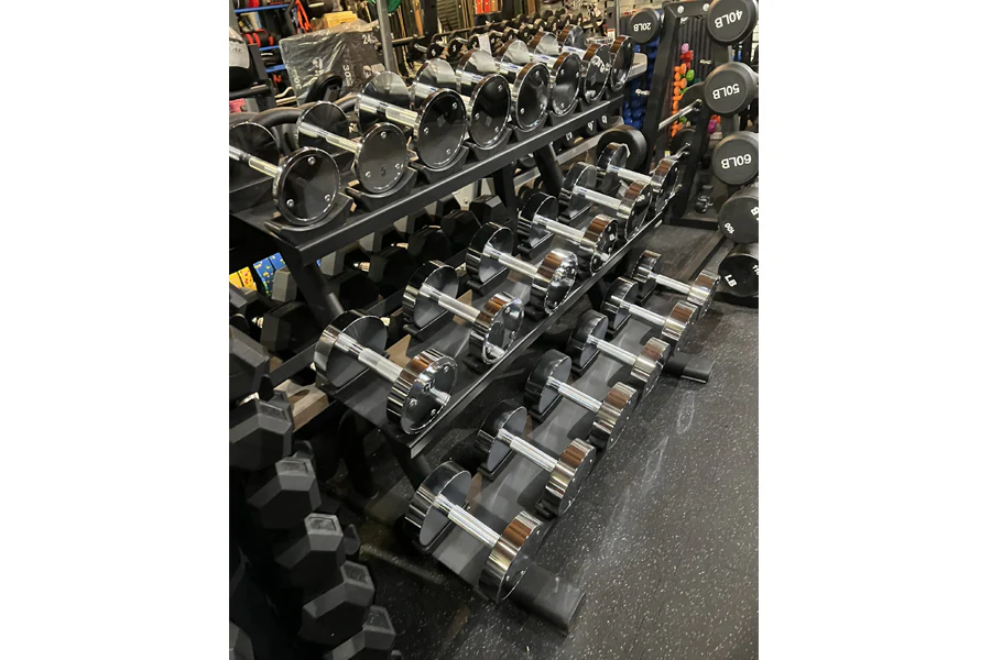 Warrior Pro-Style Chrome Dumbbell Set (5-50lb) - Image 7