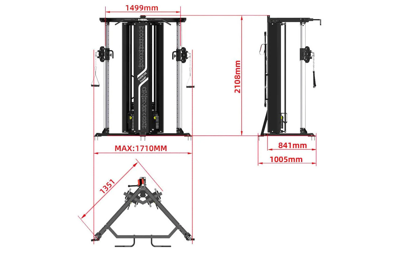 Warrior FT900 Cable Pulley Functional Trainer Home Gym - Image 17