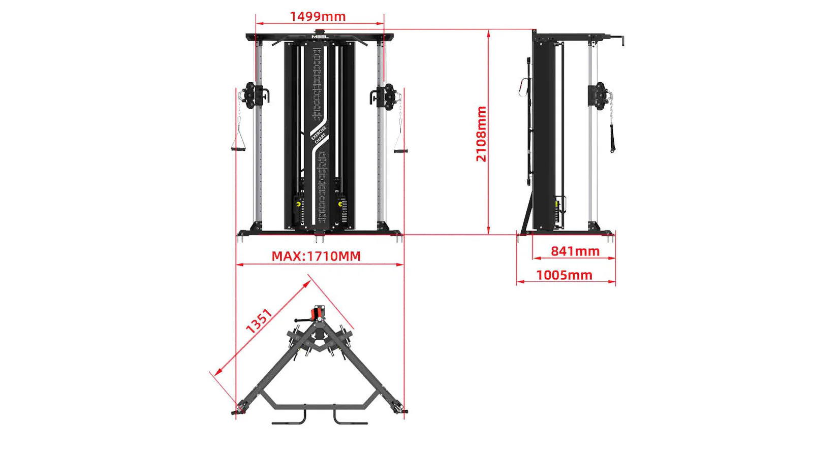 Warrior FT900 Cable Pulley Functional Trainer Home Gym - Image 18