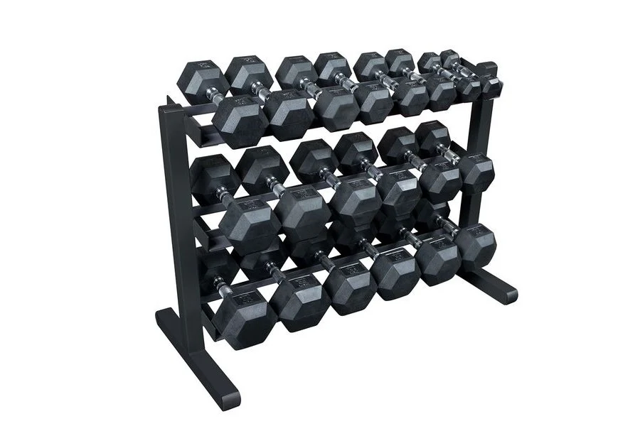 Warrior Rubber Hex Dumbbell Set 5-50lb w/ Rack (🧨JULY 4th SALE) - Image 3